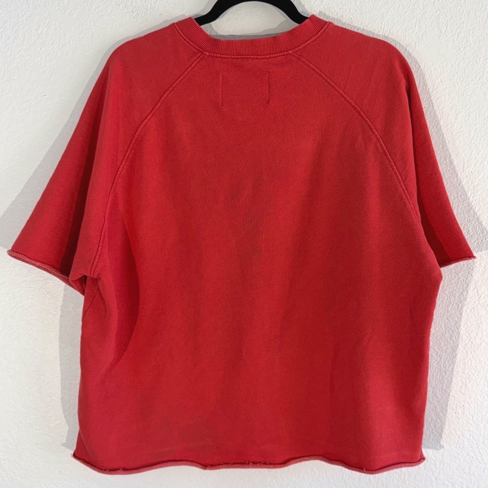 BDG Urban Outfitters Red New York Rat Graphic Short Sleeve Sweatshirt Streetwear - Picture 3 of 8